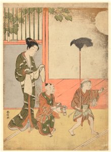 Vrouw en spelende jongetjes-Rijksmuseum RP-P-1956-618
