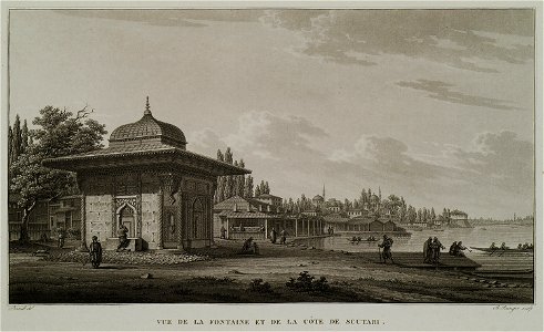 Vue de la fonatine et de la côte de Scutari - Pertusier Charles - 1817