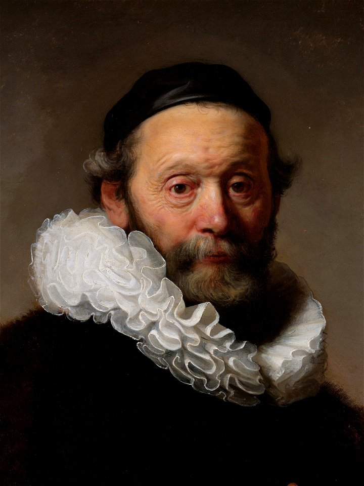 Voorbeeld van een plooikraag, Johannes Wtenbogaert by Rembrandt van Rijn