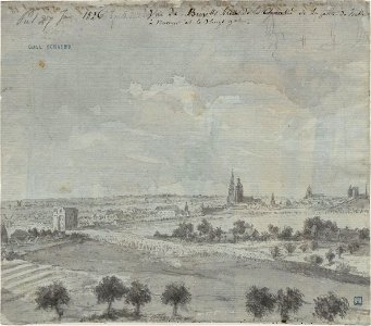 Vue de Bruxelles Prise de la Chaussée de la porte de halle à Namur et le Vlugt gat (Vleurgat), 1826
