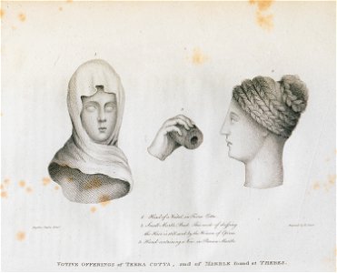Votive offerings of Terra Cotta, and of Marble found at Thebes - Clarke Edward Daniel - 1816