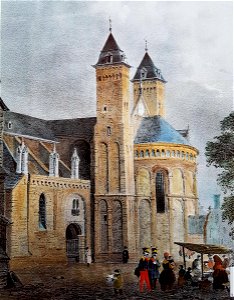 Vrijthof met St-Servaaskerk (J Lauters, 1840)