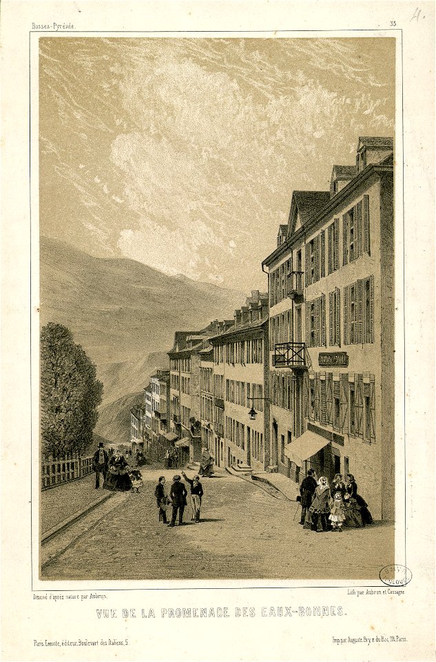 Vue de la promenade des Eaux-bonnes (33) - Fonds Ancely - B315556101 A AUBRUN 2 001