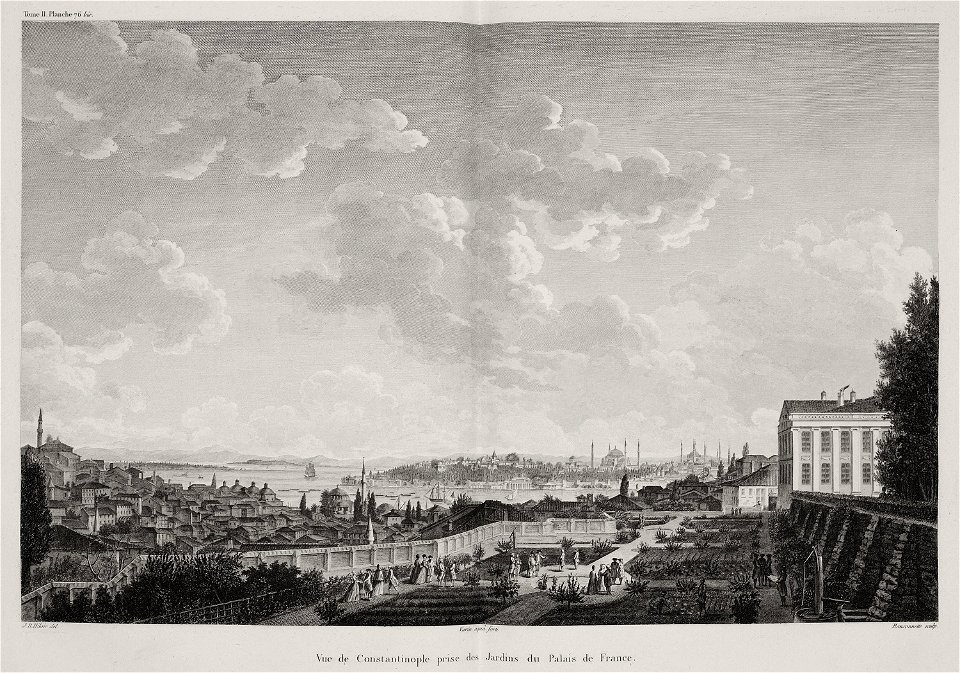 Vue de Constantinople prise des Jardins du Palais de France - Choiseul-gouffier Gabriel Florent Auguste De - 1822