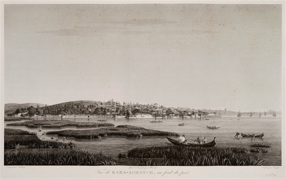 Vue de Kara-Aghatch, au fond du port - Melling Antoine Ignace - 1819
