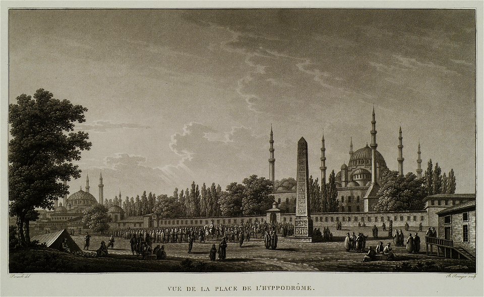 Vue de la Place de l'Hyppodrôme - Pertusier Charles - 1817