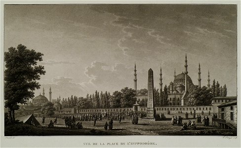 Vue de la Place de l'Hyppodrôme - Pertusier Charles - 1817