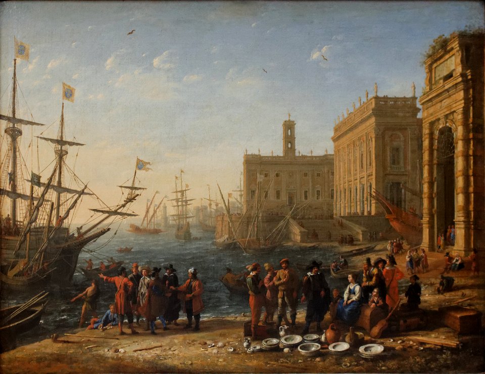 Vue d'un port avec le Capitole by Gelée Louvre INV4712 n01