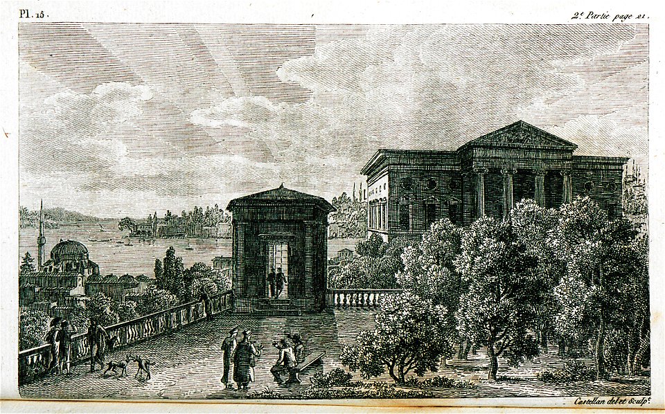Vue de Constantinople prise des fenêtres du Palais de France - Castellan Antoine-laurent - 1811