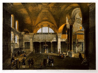 Vue de la nouvelle tribune impériale, prise entre les colonnes d'Ephèze, et ensuite de face - Fossati Gaspard - 1852