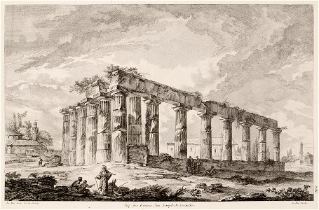 Vue des ruines d'un temple de Corinthe - Le Roy Julien David - 1770