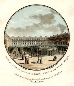 Vue du jardin du palais royal, avec le nouveau cirque