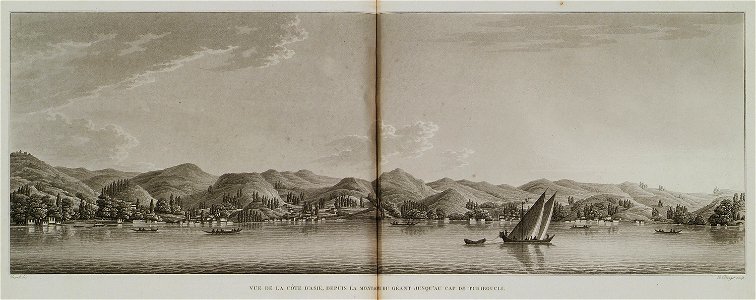 Vue de la côte d'Asie, depuis la montaigne Géant jusqu'au cap de Tchiboukli - Pertusier Charles - 1817