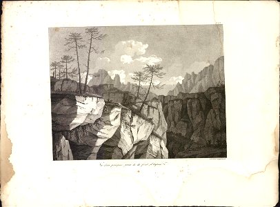 Vue d'un précipice, prise de la fôret de Aytona, objectnr A 59329