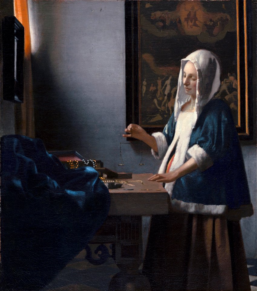 Vrouw met weegschaal van Vermeer