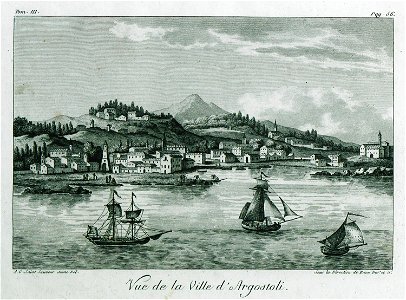 Vue de la ville d'Argostoli - Grasset De Saint-sauveur André - 1800. Free illustration for personal and commercial use.