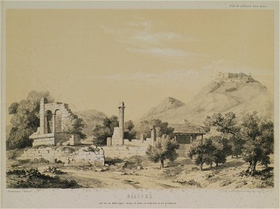 Vue de la basilique Dans le fond le théâtre et la citadelle - Laborde Léon Emmanuel Simon Joseph - 1838