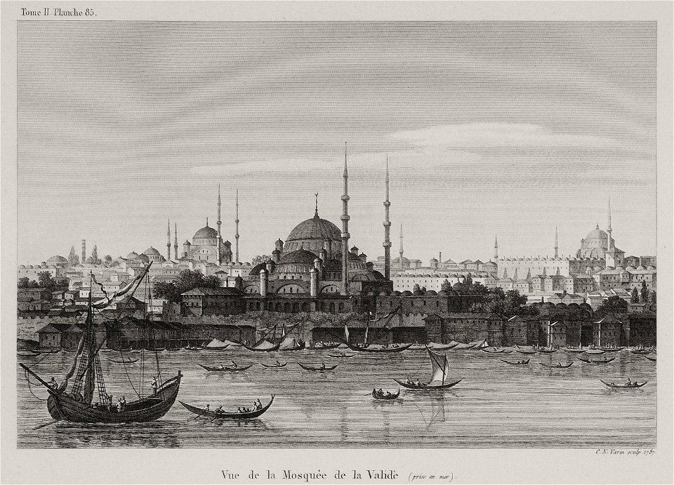 Vue de la Mosquée de la Validé (prise de la mer) - Choiseul-gouffier Gabriel Florent Auguste De - 1822