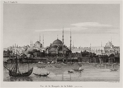 Vue de la Mosquée de la Validé (prise de la mer) - Choiseul-gouffier Gabriel Florent Auguste De - 1822