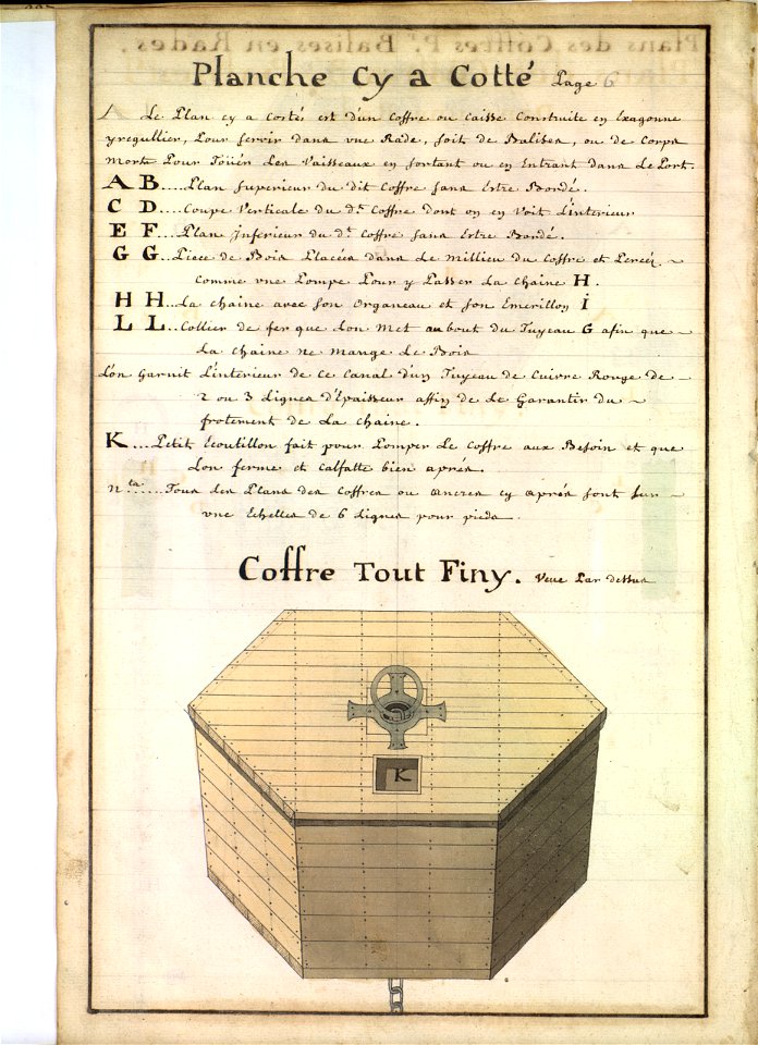 Vue d'un coffre de balise pour guider les vaisseaux dans une rade