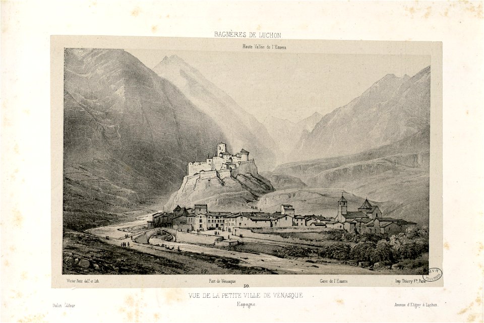 Vue de la petite ville de Vénasque - Espagne - Fonds Ancely - B315556101 A PETIT 1 028