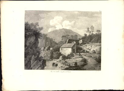 Vue d'un moulin à cau prise de Cetriene, objectnr A 59342