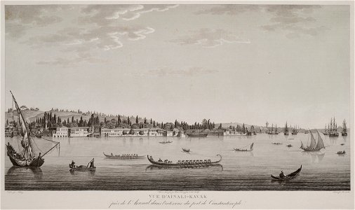 Vue d'Aïnali-Kavak près de l'Arsenal, dans l'intérieur du port de Constantinople - Melling Antoine Ignace - 1819
