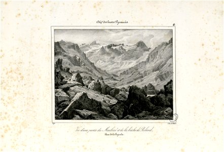 Vue d'une partie du Marboré et de la brêche de Roland, prise de la Peyrada (Hautes Pyrénées) - Fonds Ancely - B315556101 A DEFER 007