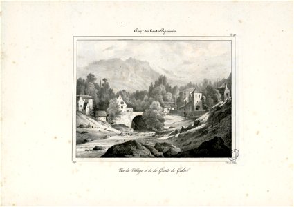 Vue du Village et de la Grotte de Gedre (Hautes Pyrénées) - Fonds Ancely - B315556101 A DEFER 046
