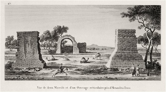 Vue des deux Massifs et d'un Ouvrage réticulaire près d'Alexandria-Troas - Choiseul-gouffier Gabriel Florent Auguste De - 1822