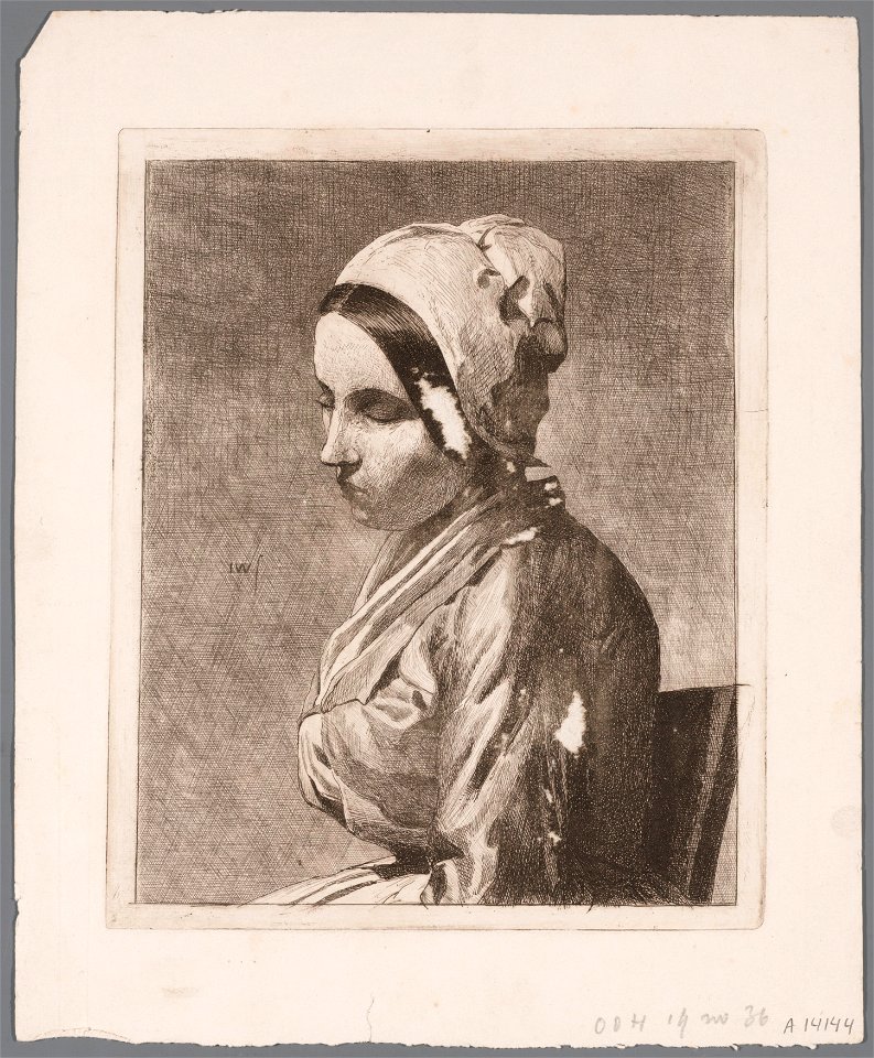 Vrouwenportret naar links, objectnr A 14144