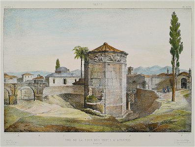 Vue de la Tour des Vents à Athènes - Rey Etienne - 1867