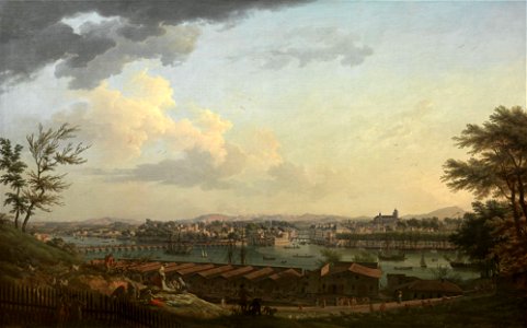 Vue de Bayonne, prise à mi-côte sur le Glacis de la Citadelle
