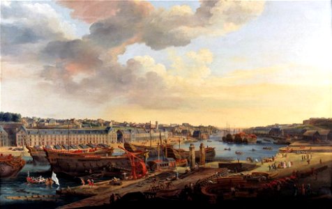 Vue du port de Brest prise depuis la terrasse des Capucins 1774