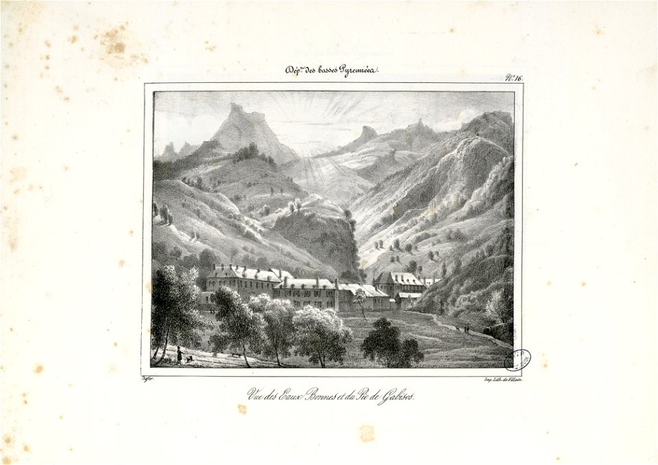Vue des Eaux Bonnes et du Pic de Gabisos (Basses Pyrénées) - Fonds Ancely - B315556101 A DEFER 019