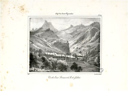 Vue des Eaux Bonnes et du Pic de Gabisos (Basses Pyrénées) - Fonds Ancely - B315556101 A DEFER 019