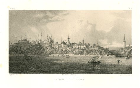 Vue Générale de Constantinople - Flandin Eugène - 1853