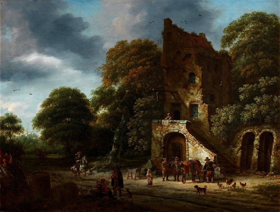 Roelof Jansz. van Vries - Travellers before a country inn