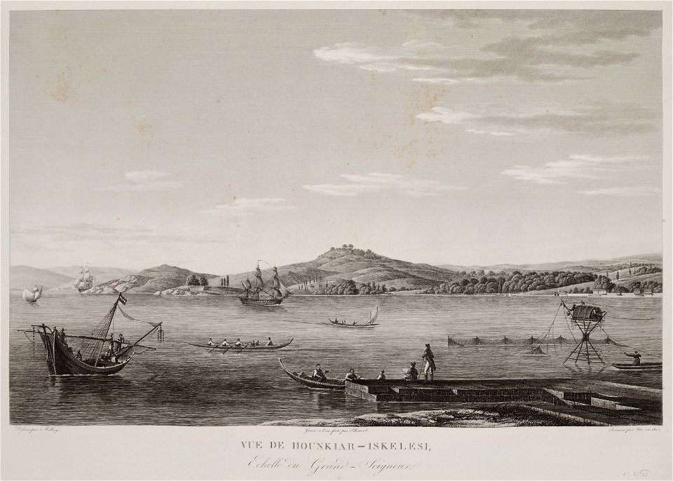 Vue de Hounkiar-Iskelesi, echelle du Grand-Seigneur - Melling Antoine Ignace - 1819