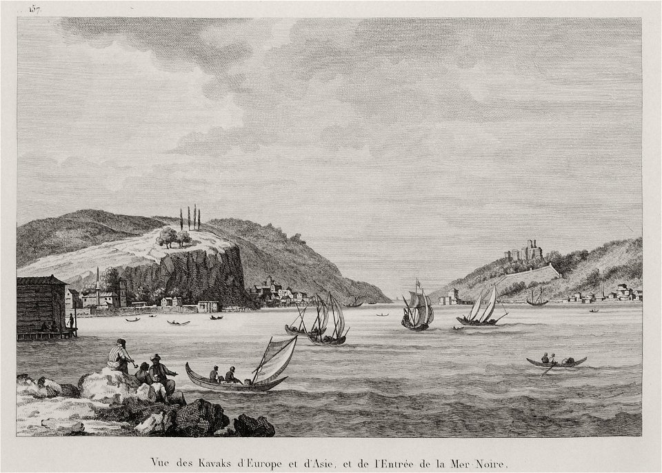 Vue des Kavaks d'Europe et d'Asie, et de l'Entrée de la Mer-Noire - Choiseul-gouffier Gabriel Florent Auguste De - 1822