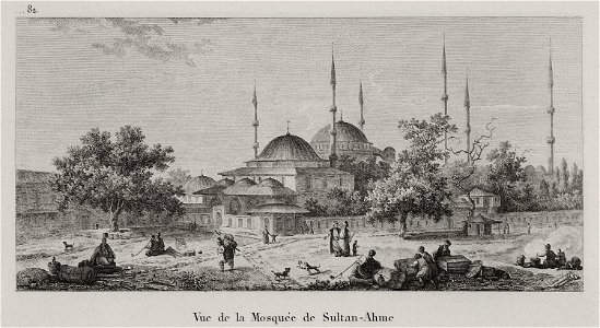 Vue de la Mosquée de Sultan Ahme - Choiseul-gouffier Gabriel Florent Auguste De - 1822