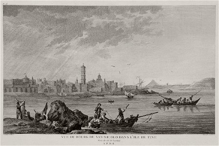 Vue du bourg de San-Nicolo dans l'ile de Tine - Choiseul-gouffier Gabriel Florent Auguste De - 1782
