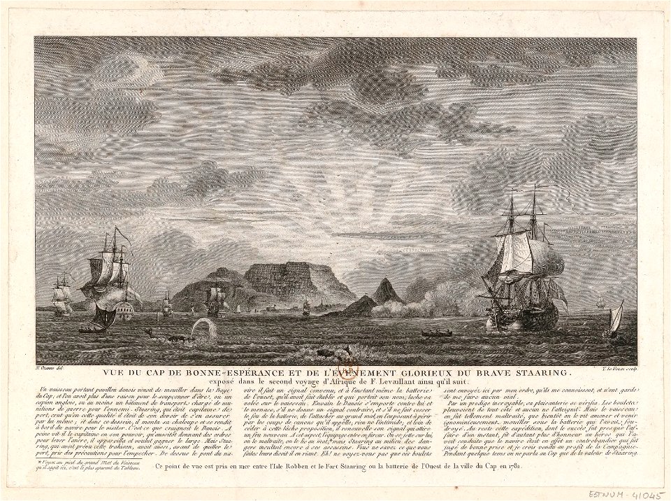 Vue du cap de Bonne-Espérance et de l'événement glorieux du brave Staaring Btv1b53185527j