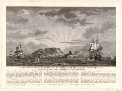 Vue du cap de Bonne-Espérance et de l'événement glorieux du brave Staaring Btv1b53185527j
