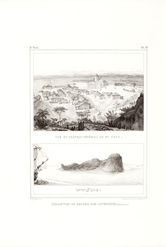 Vue du chateau Impérial de Sta. Crux (3), da Coleção Brasiliana Iconográfica