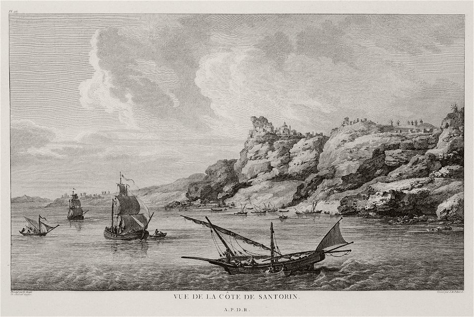 Vue de la côte de Santorin - Choiseul-gouffier Gabriel Florent Auguste De - 1782