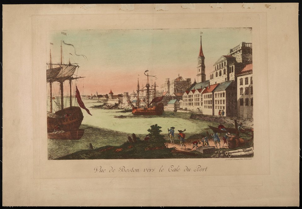 Vue de Boston vers le cale du port - gravé par François Xav. Habermann. LCCN2003689063