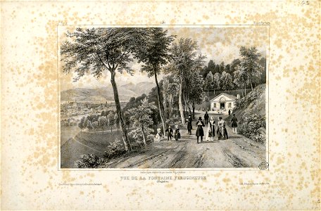 Vue de la fontaine ferugineuse à Bagnères (Hautes Pyrénées) - Fonds Ancely - B315556101 A JACOTTET 2 052