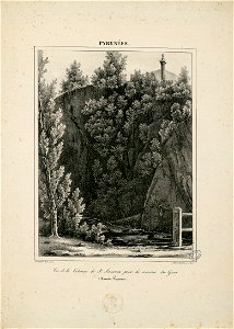 Vue de la Colonne de St. Sauveur, prise du niveau du Gave (Hautes Pyrénées) - 1828 - Fonds Ancely - B315556101 A GELIBERT 1 030