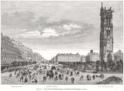 Vue de la tour Saint-Jacques, du boulevard Sébastopol, 1866